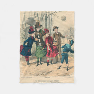 Children Family Antique Victorian Chilld Fleece Blanket