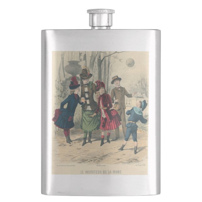 Children Family Antique Victorian Chilld Hip Flask (Front)