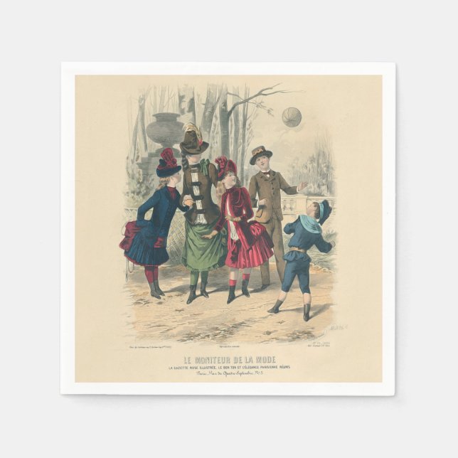 Children Family Antique Victorian Chilld Napkin (Front)