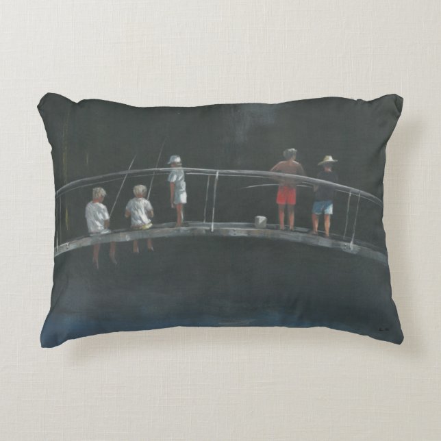 Children fishing accent pillow (Front)