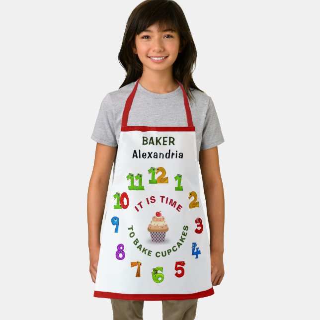 Children Fun Colourful Baking Cupcakes Personalize Apron (Insitu)