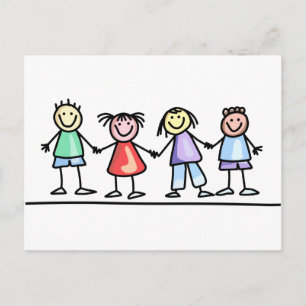 Children Hand in Hand Postcard
