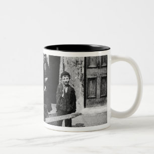 Children in a London slum Two-Tone Coffee Mug