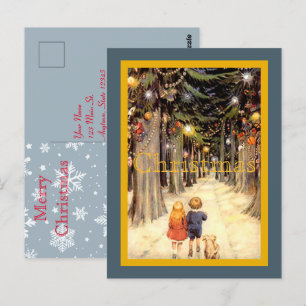 Children in Christmas Lane Postcard