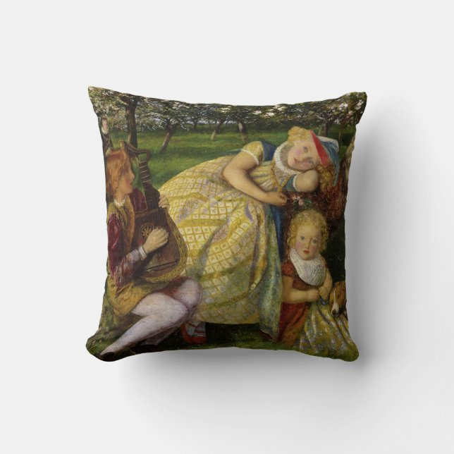 Children in the King's Orchard Throw Pillow (Front)