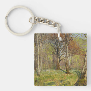 Children in the spring forest H.A. Brendekilde Keychain