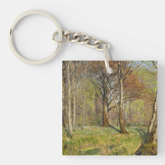 Children in the spring forest H.A. Brendekilde Keychain (Front)