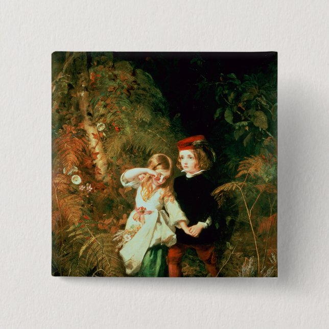 Children in the Wood 2 Inch Square Button (Front)