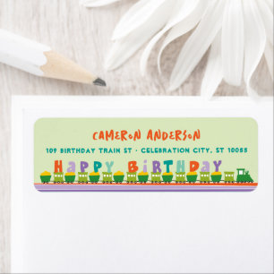 Children Kids Birthday Train Custom Address Labels