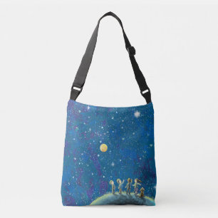 Children Looking At Night Sky   Crossbody Bag