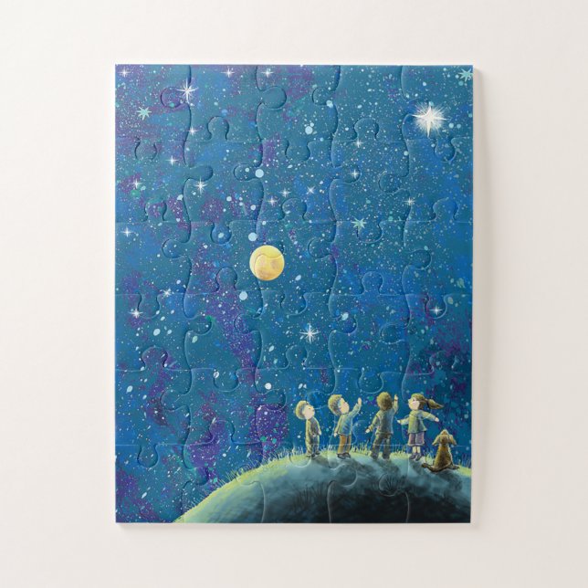 Children Looking At Night Sky  Jigsaw Puzzle (Vertical)