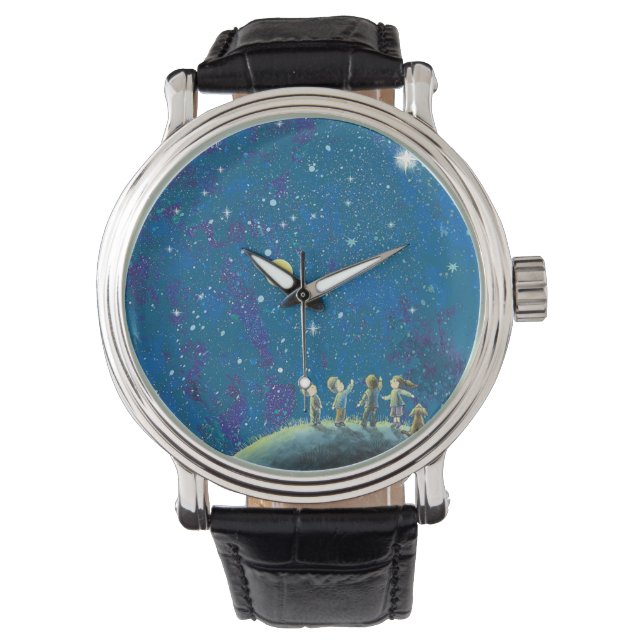 Children Looking At Night Sky   Watch (Front)