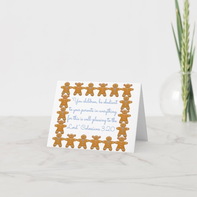 Children Obedient to Parents Scripture~Gingerbread Holiday Card (Front)