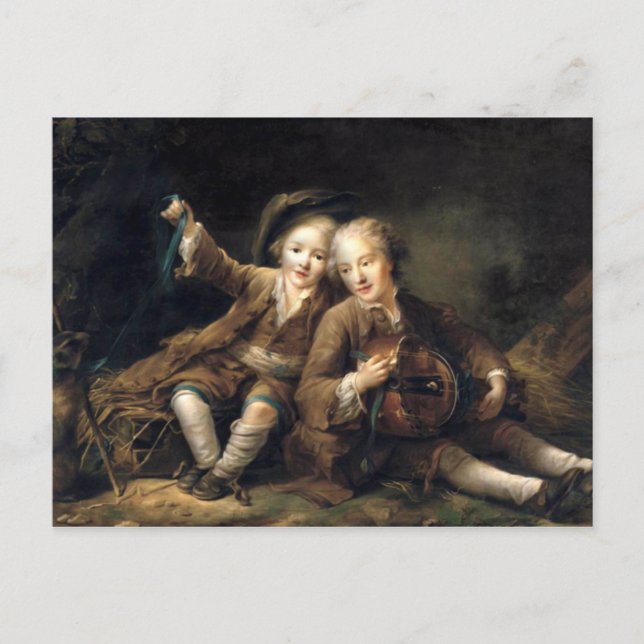 Children of Duc de Bouillon - Francois Drouais Postcard (Front)