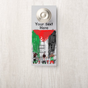 Children of Gaza Painting Palestine Flag Door Hanger