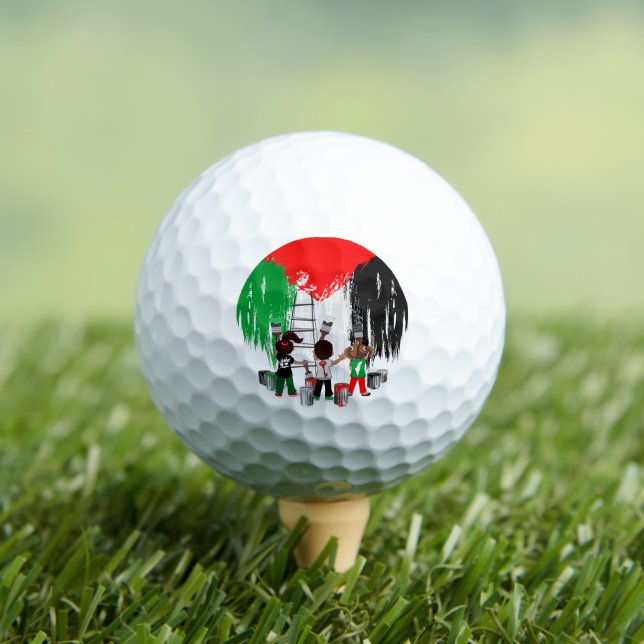 Children of Gaza Painting Palestine Flag  Golf Balls (Insitu Tee)