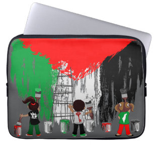 Children of Gaza Painting Palestine Flag  Laptop Sleeve