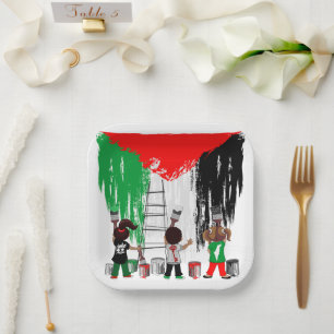 Children of Gaza Painting Palestine Flag  Paper Plate