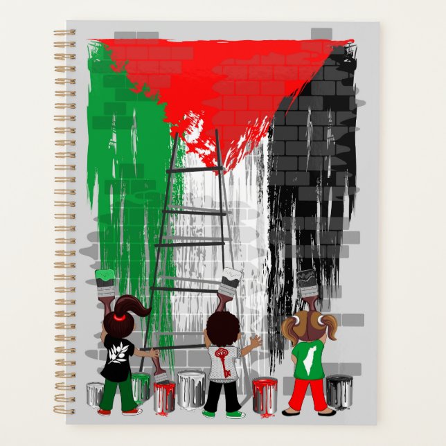 Children of Gaza Painting Palestine Flag  Planner (Front)