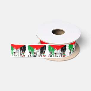 Children of Gaza Painting Palestine Flag  Satin Ribbon