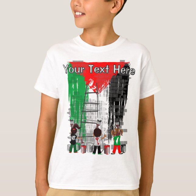 Children of Gaza Painting Palestine Flag  T-Shirt (Front)