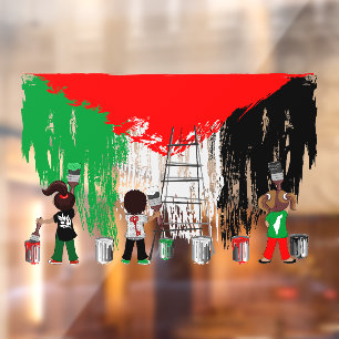 Children of Gaza Painting Palestine Flag Window Cling