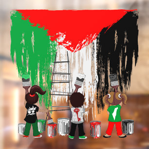 Children of Gaza Painting Palestine Flag Window Cling
