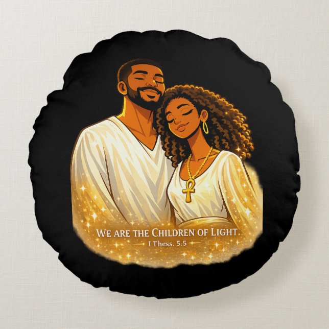 Children of Light Round Pillow (Front)