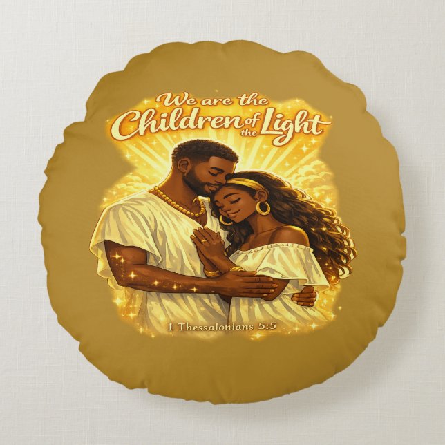 Children of Light Round Pillow (Front)