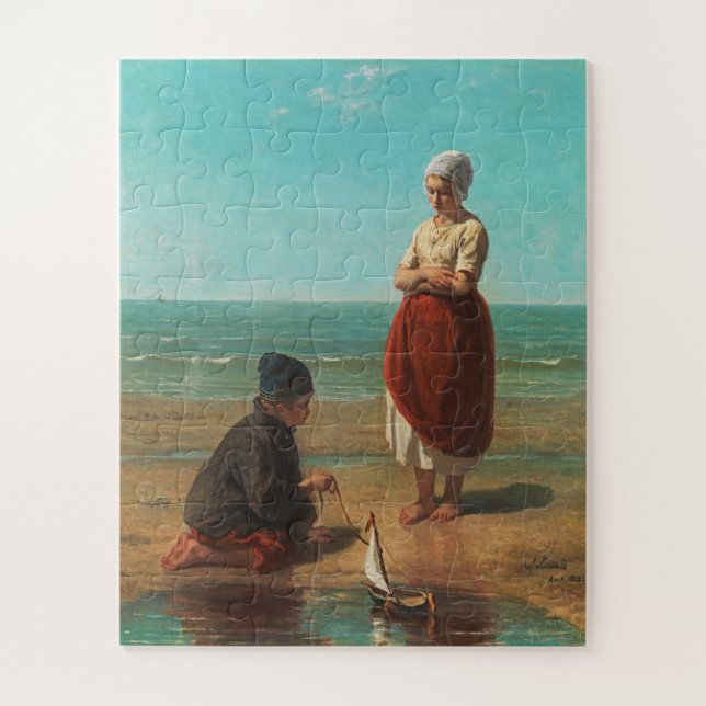 Children of the sea, Jozef Israels Jigsaw Puzzle (Vertical)