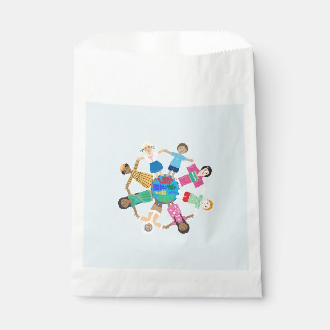 children of the world holding hands favour bag (Front)