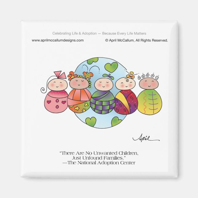 CHILDREN OF WORLD Magnet by April McCallum (Front)