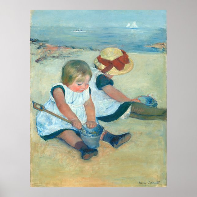 Children on Beach - Mary Cassatt Fine Art Poster (Front)