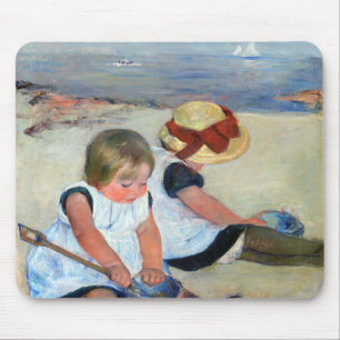 Children on the Beach, Cassatt Mouse Pad