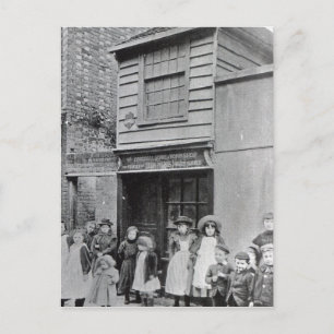 Children outside John Pounds's workshop Postcard