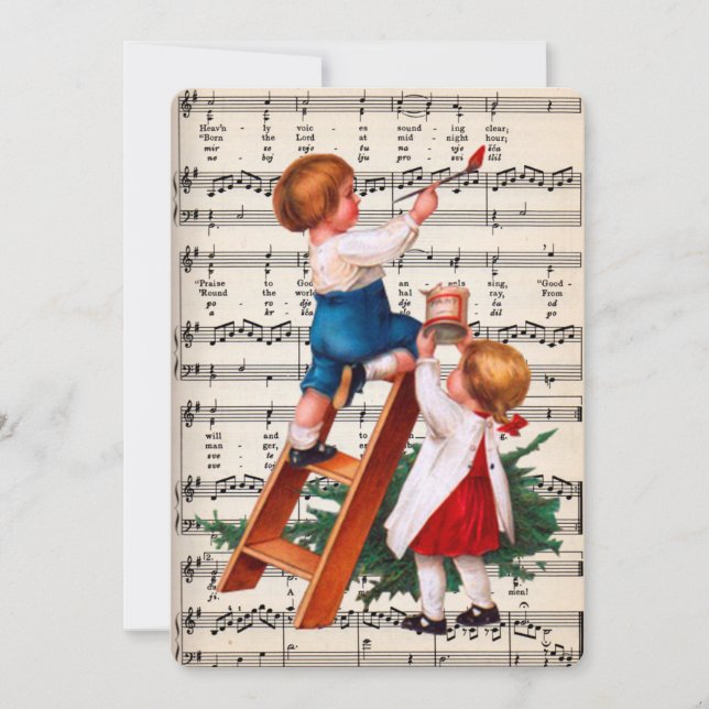 Children Painting Holiday Card (Front)