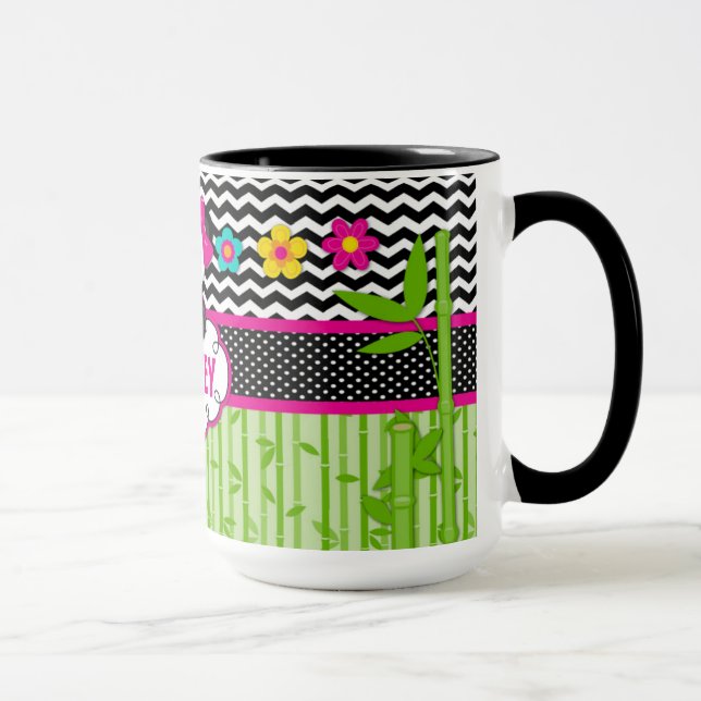 Children Panda Bear Monogram Personalized Name Mug (Right)