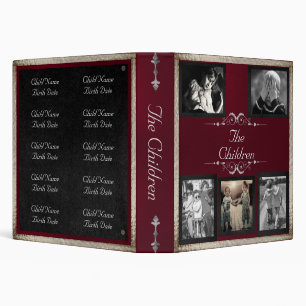 Children Photo Album - Burgundy/Silver Binder