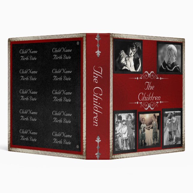 Children Photo Album - Red/Silver Binder (Background)