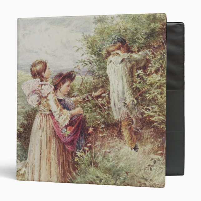 Children picking blackberries, 19th century binder (Front/Inside)