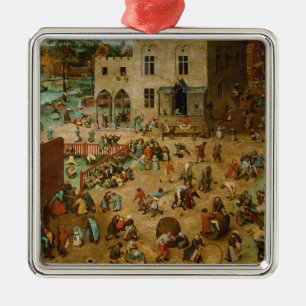 Children Playing Games (Pieter Bruegel the Elder) Metal Ornament