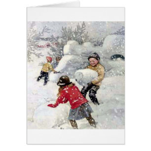 children playing in snow