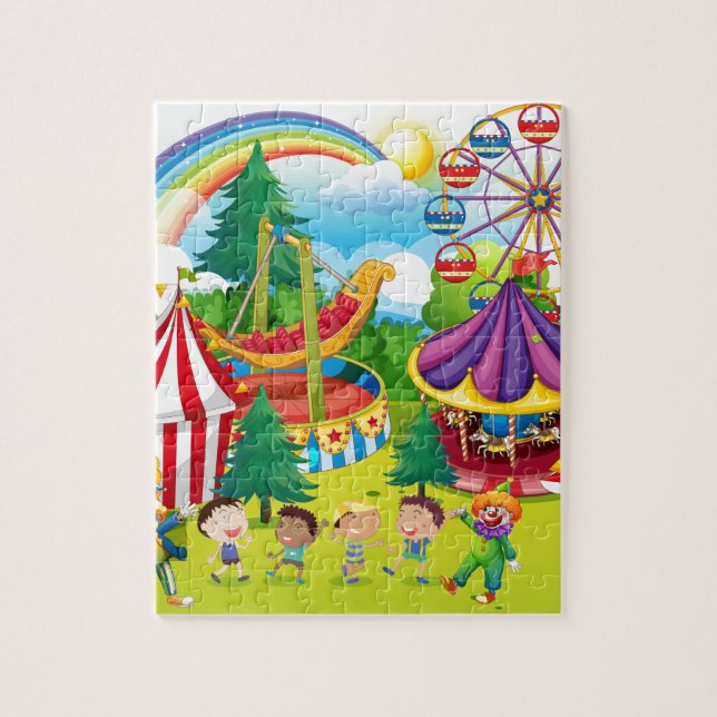 Children playing in the circus jigsaw puzzle (Vertical)
