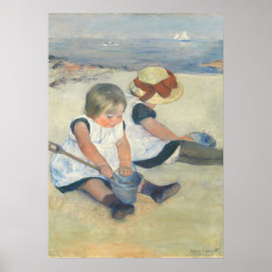 Children Playing on the Beach, 1884 Poster