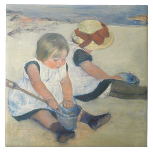 Children Playing on the Beach, 1884 Tile