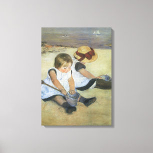 Children Playing on the Beach by Mary Cassatt Canvas Print