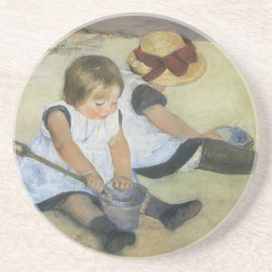 Children Playing on the Beach by Mary Cassatt Coaster