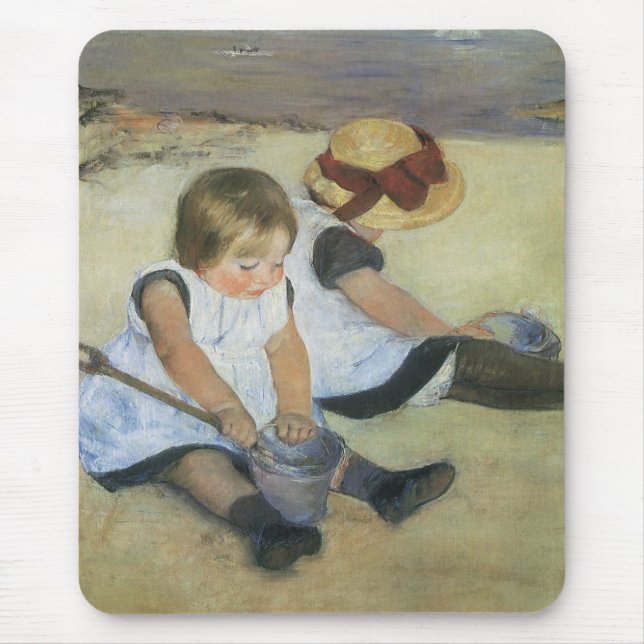 Children Playing on the Beach by Mary Cassatt Mouse Pad (Front)