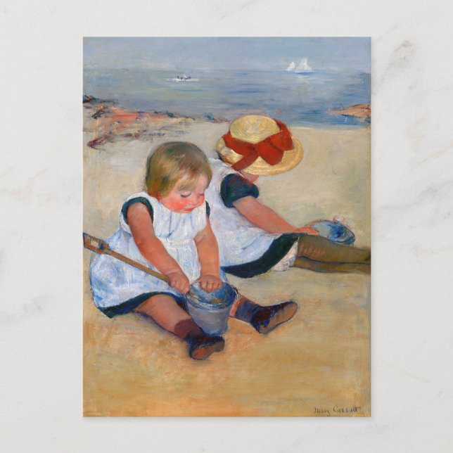Children Playing on the Beach  Postcard (Front)