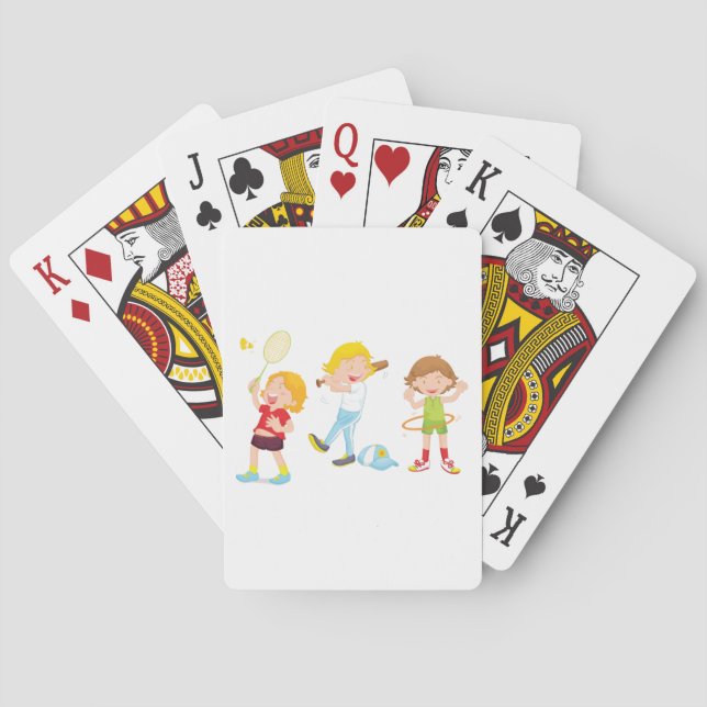 Children Playing Sport Playing Cards (Back)